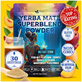 FreshDrinkUS, Premium 11.6oz Yerba Mate Super Blend Powder – Plant-Based by NaturalandPremiumHerbalTea