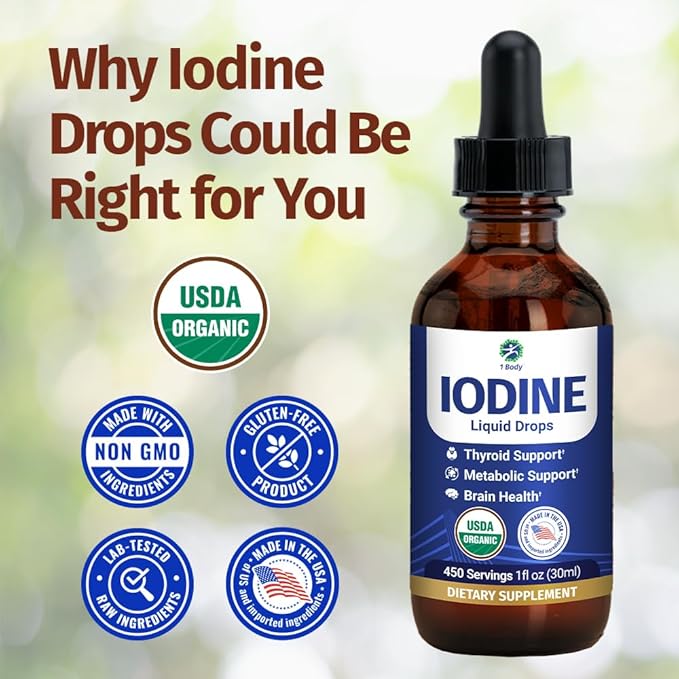 1 Body Iodine Liquid Drops – Potassium Iodide Drops – Organic Iodine Supplement - Image 4