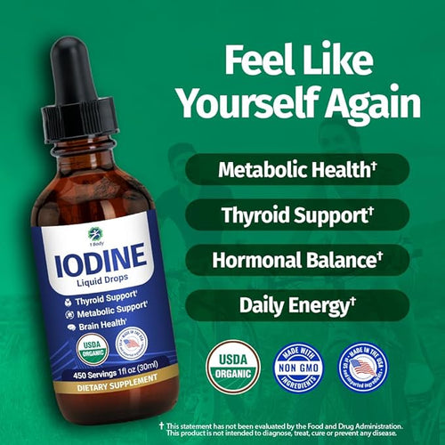 1 Body Iodine Liquid Drops – Potassium Iodide Drops – Organic Iodine Supplement - Image 2