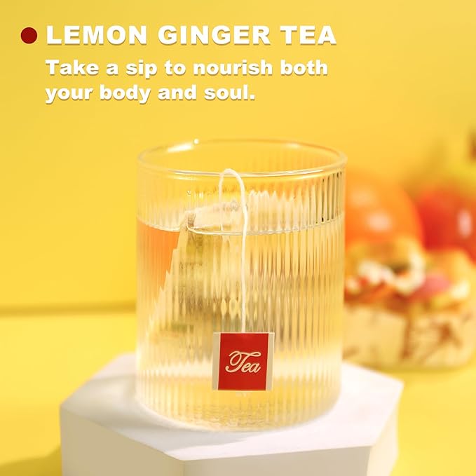 TEARELAE - Lemon Ginger Tea Bags, Lemongrass - Non-GMO - Caffeine-free - - Image 4