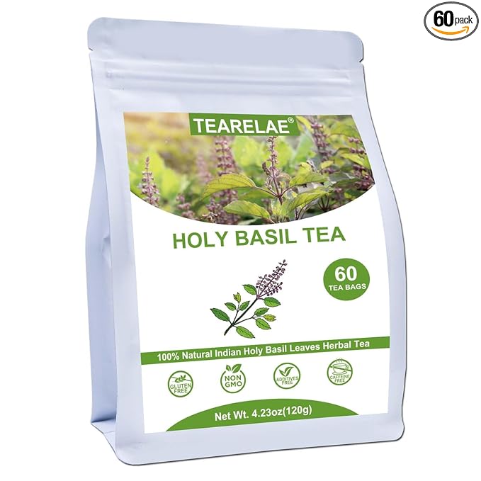TEARELAE - Holy Basil Tea Bags - 60 Count - 100% Pure Natural Holy Basil Leaves by TEARELAE