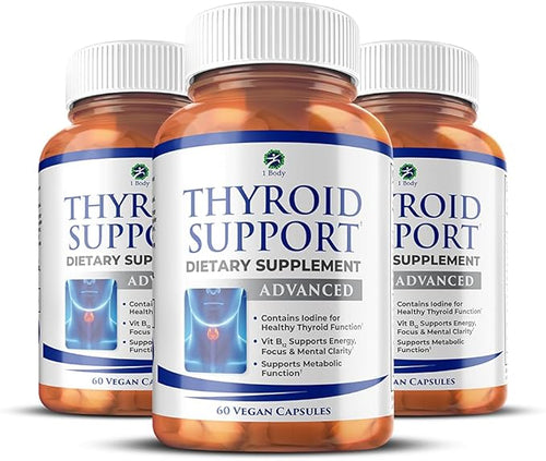 1 Body Thyroid Support Supplement, 90-Day Supply, 3 Pack by 1Body