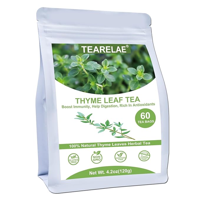 TEARELAE - Thyme Tea Bags - 60 Count - 100% Pure Natural Thyme Leaves - Help by TEARELAE