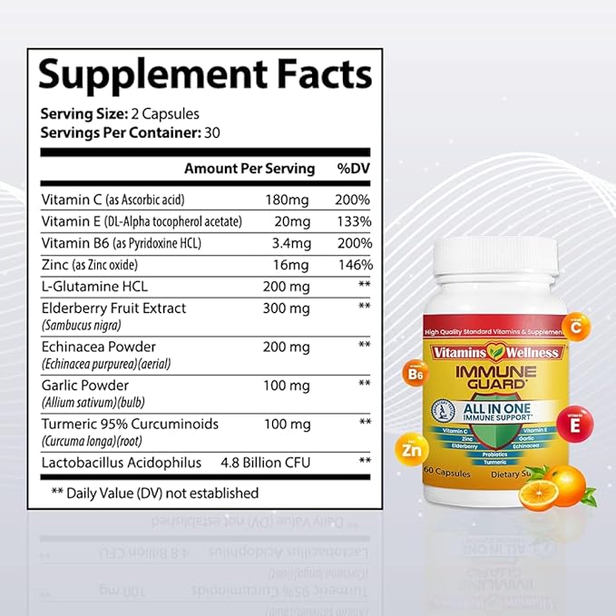 -10 in 1- Made in USA Immune Support Supplement–Elderberry Immune Guard and - Image 3