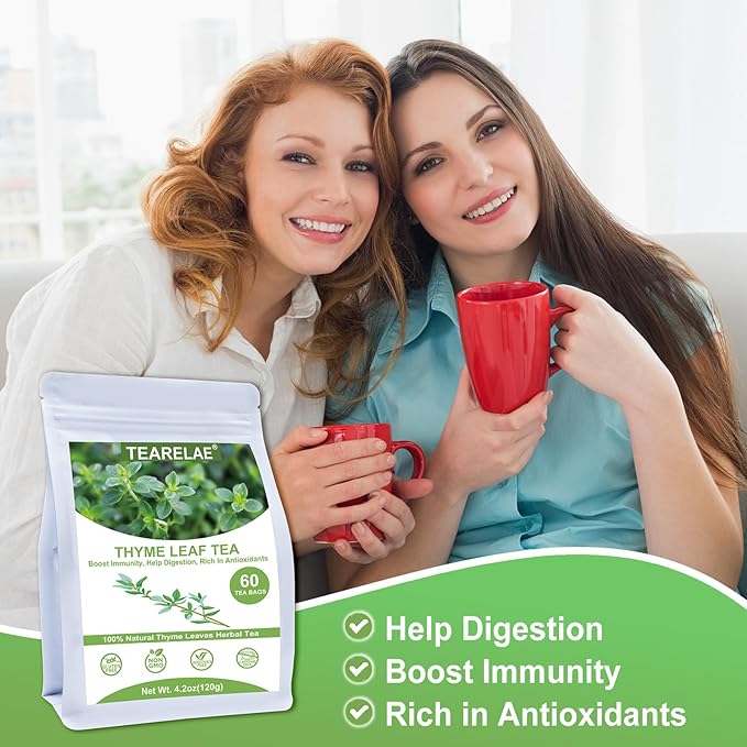 TEARELAE - Thyme Tea Bags - 60 Count - 100% Pure Natural Thyme Leaves - Help - Image 4