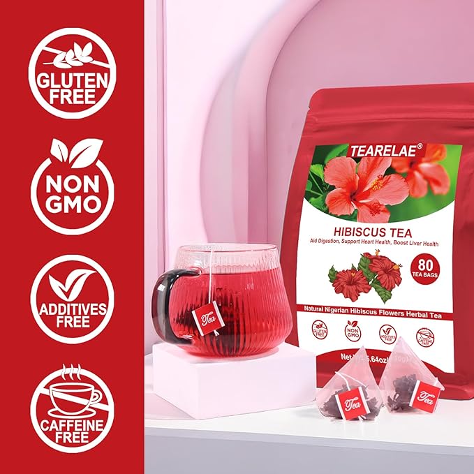 TEARELAE - Hibiscus Tea Bags - 2g x 80 Count - 100% Pure Hibiscus Flowers - - Image 3