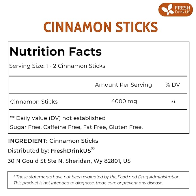 FreshDrinkUS, Premium 30+ Cinnamon Dried Sticks, Whole Sticks, 100% Natural & - Image 2
