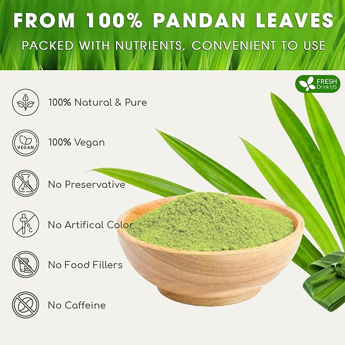 FreshDrinkUS, Premium 1.3oz Pandan Leaf Powder, 100% Natural and Pure from - Image 4