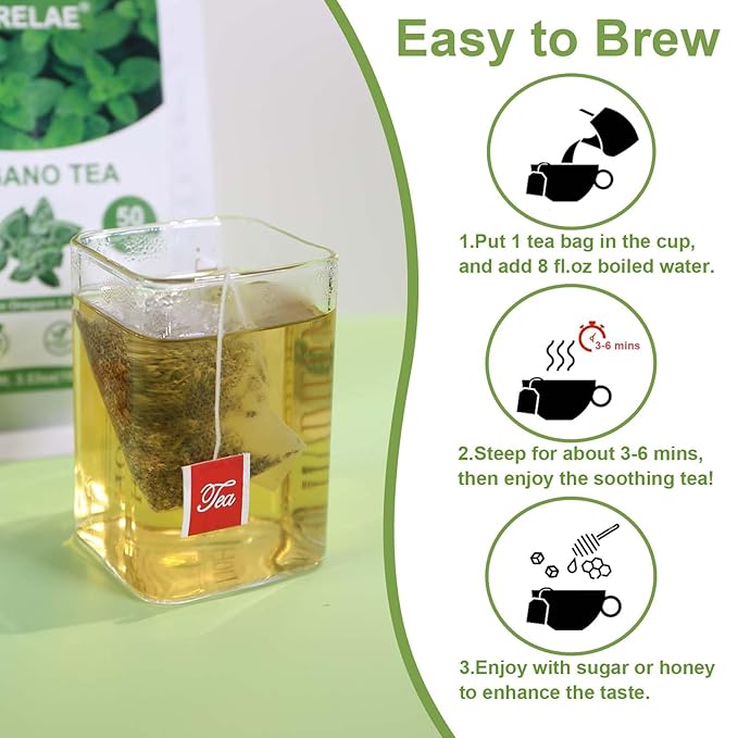 TEARELAE - Oregano Tea Bags - 50 Count - Premium Natural Oregano Leaves - Aid - Image 4