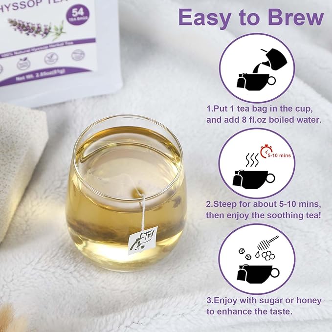 TEARELAE - Hyssop Tea - 54 Count Herbal Tea Bags - Caffeine Free, Soothing & - Image 5