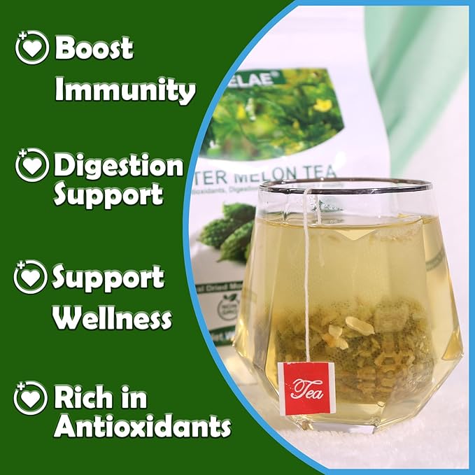 TEARELAE - Bitter Melon Tea Bags - 2g x 50 Count - 100% Pure Natural Cut & - Image 6