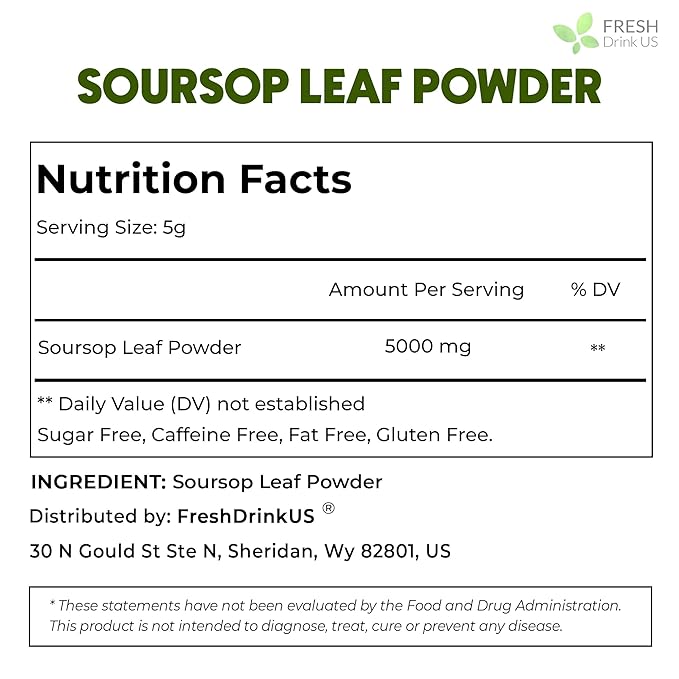 FreshDrinkUS, Premium 10oz Soursop Leaf Powder, 100% Natural and Pure from - Image 2