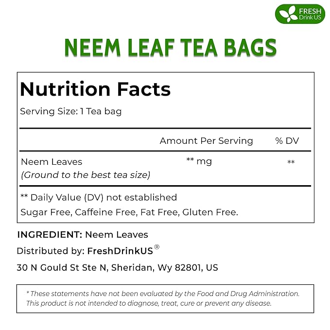 FreshDrinkUS, Premium 33 Neem Leaf Tea Bags, 100% Natural and Pure from Neem - Image 2