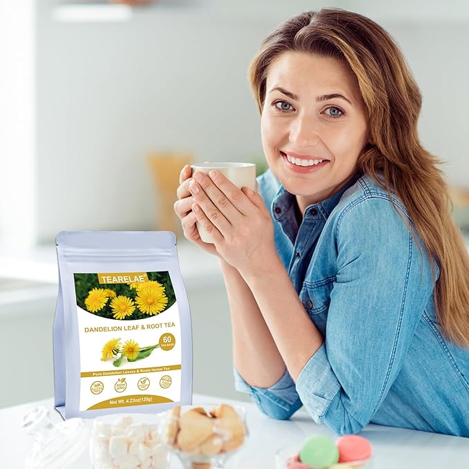 TEARELAE - Dandelion Leaf & Root Tea - 60 Counts Premium Dandelion Leaf and - Image 3