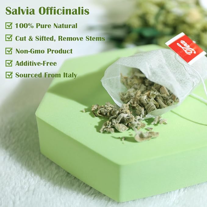 TEARELAE - Premium Sage Leaf Tea Bags - 1.5g x 40 Count - Natural Cut & Sifted - Image 4