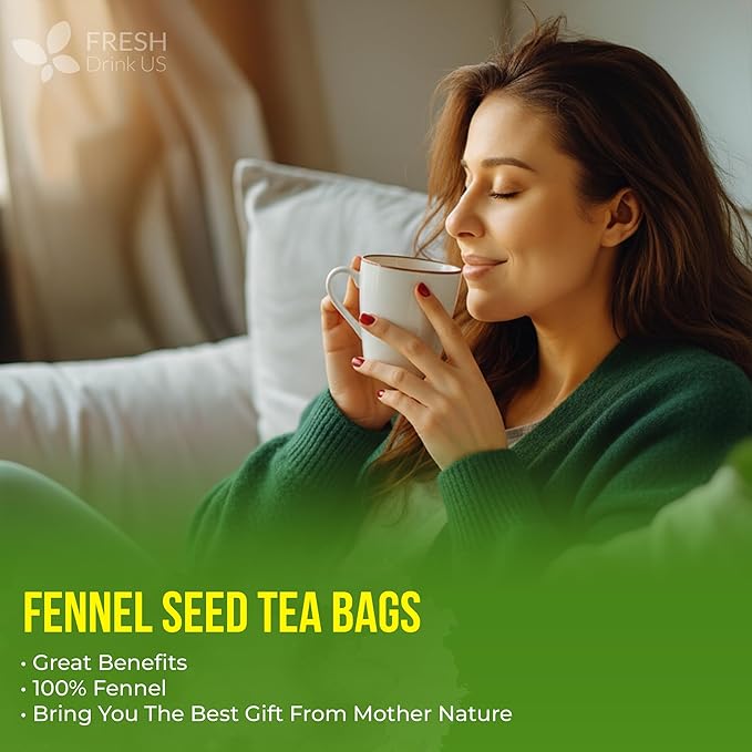 FreshDrinkUS, Premium 55 Fennel Tea Bags, 100% Natural & Pure from Fennel - Image 9