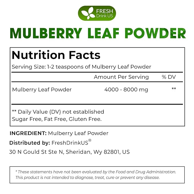 FreshDrinkUS, Premium 8oz Mulberry Leaf Powder, 100% Natural and Pure from - Image 2
