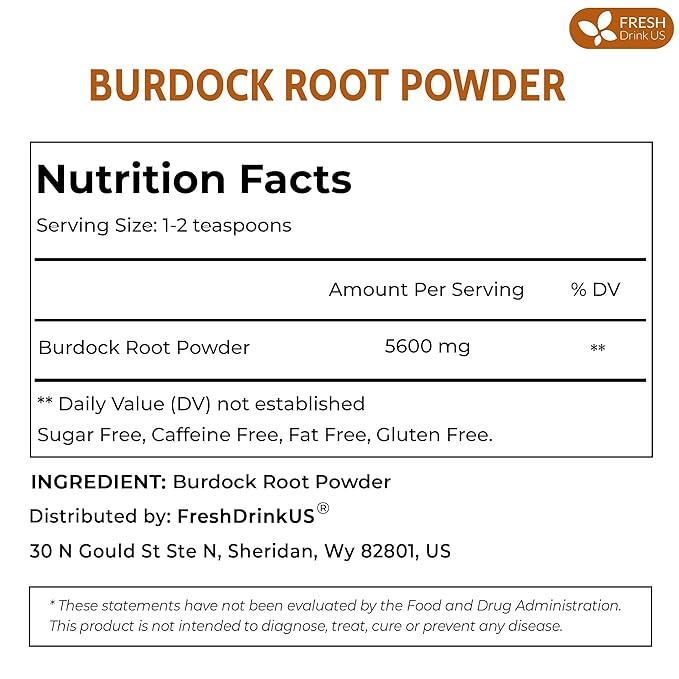 FreshDrinkUS, Premium 2oz Burdock Root Powder, 100% Natural & Pure from Burdock - Image 2
