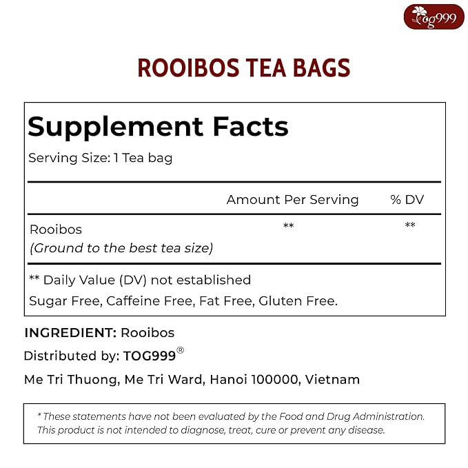 TOG999, 135 Premium Red Rooibos Tea Bags, 100% Natural & Pure from Rooibos Tea - Image 2