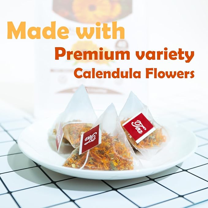TEARELAE - Premium Calendula Flowers Tea Bags - 1.5g x 40 Count - Natural - Image 3