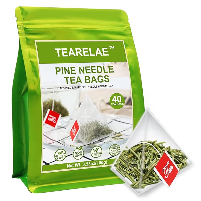 TEARELAE - Pine Needle Tea Bags - 3.53oz/100g - 100% Pure Natural Dried Masson by TEARELAE