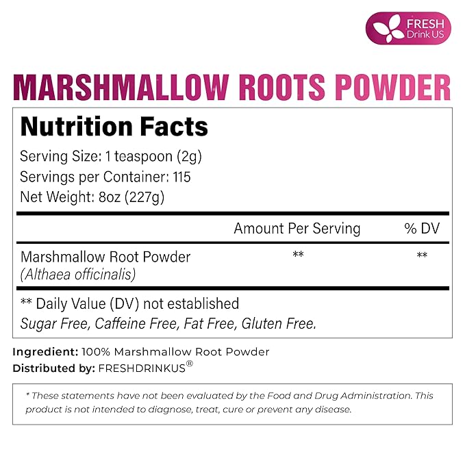 FreshDrinkUS, Premium 16oz Marshmallow Root Powder. Finely Ground – Premium - Image 2