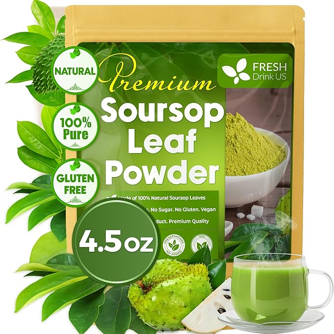 4.5oz Premium Soursop Leaf Powder – 100% Pure & Natural | Graviola Leaves by NaturalandPremiumHerbalTea