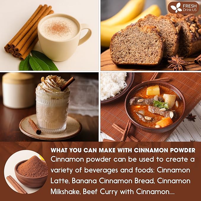 FreshDrinkUS, Premium Cinnamon Powder 8oz – Pure Ground Cinnamon - Image 7