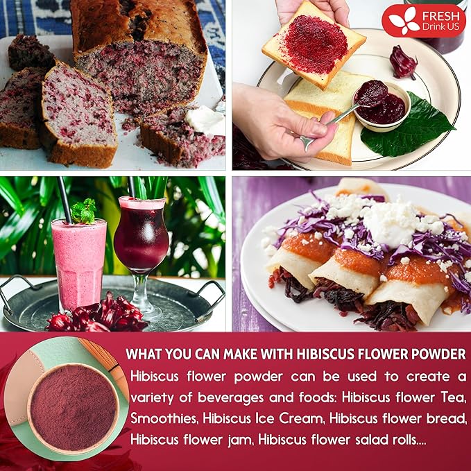 FreshDrinkUS, Premium 16oz Hibiscus Flower Powder, 100% Natural and Pure from - Image 8
