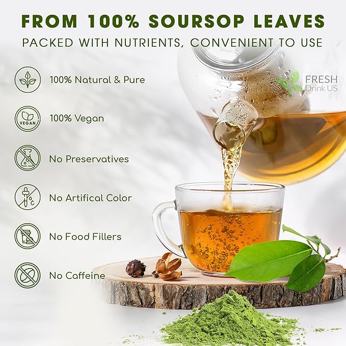 4.5oz Premium Soursop Leaf Powder – 100% Pure & Natural | Graviola Leaves - Image 4