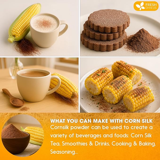 FreshDrinkUS, Corn Silk Powder 8oz – Premium Herbal Ingredient, Pure Ground - Image 7