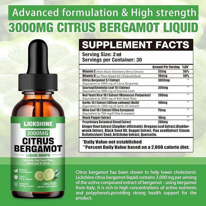 1 Pack 3000mg Citrus Bergamot Liquid Drops - Image 2