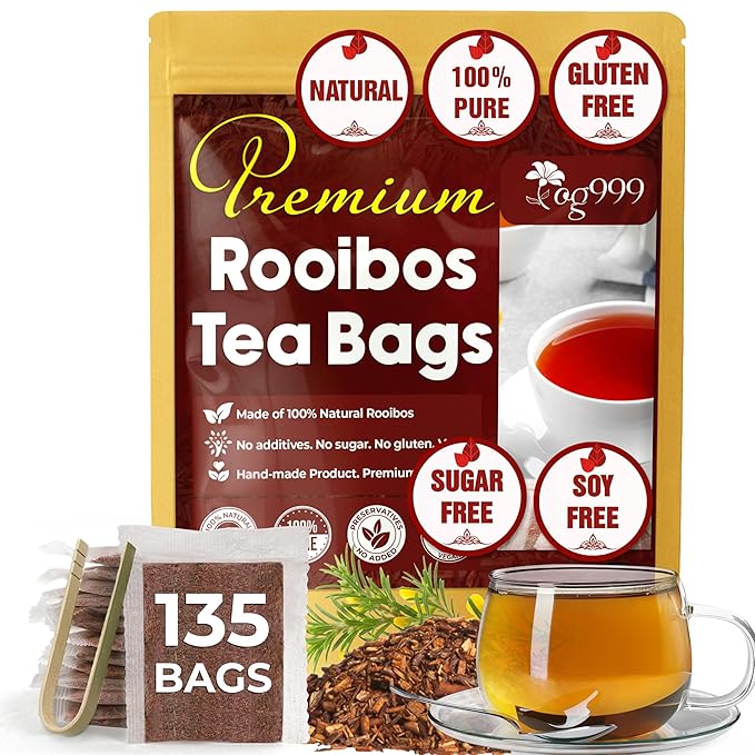 TOG999, 135 Premium Red Rooibos Tea Bags, 100% Natural & Pure from Rooibos Tea by TOG999TeaOrganicGarden