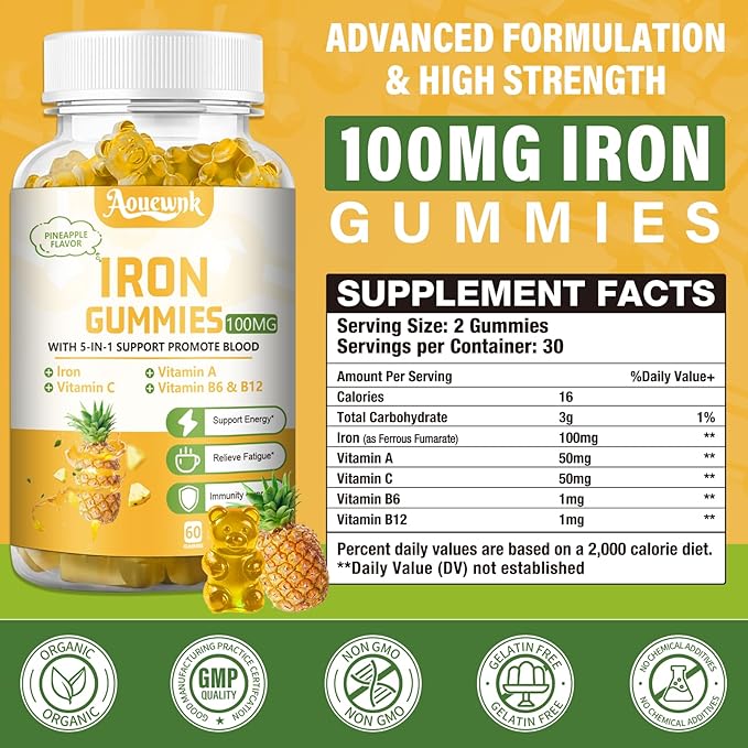 1 Pack 100MG Iron Supplements Gummies - Image 2