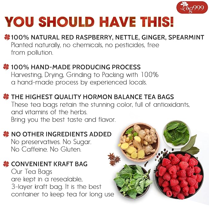 TOG999 Red Raspberry Leaves Tea Bags - Image 3