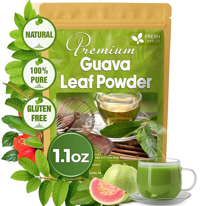 Premium 1.1oz Guava Leaf Pure Powder | Supports Stronger Digestion, Blood Sugar by NaturalandPremiumHerbalTea