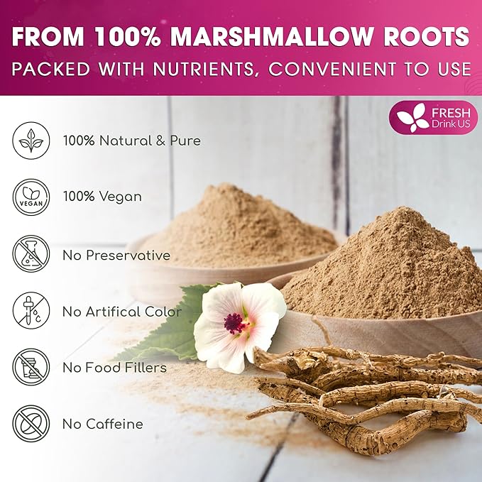 FreshDrinkUS, Premium 16oz Marshmallow Root Powder. Finely Ground – Premium - Image 4