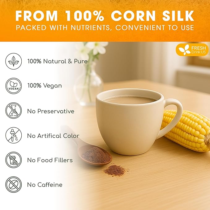FreshDrinkUS, Corn Silk Powder 8oz – Premium Herbal Ingredient, Pure Ground - Image 3