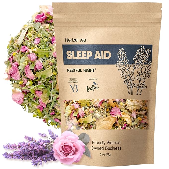Sleep Aid Herbal Tea – Organic Calming Blend by Leckar