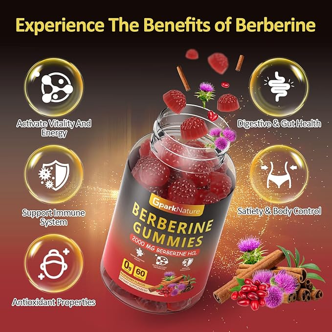 Berberine Gummies 2000 mg, Berberine Supplement - Image 3