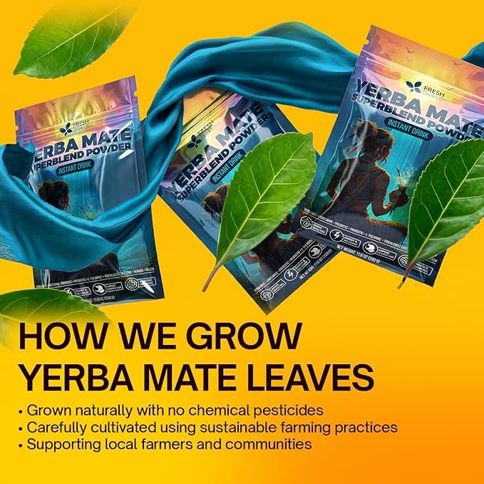 FreshDrinkUS, Premium 11.6oz Yerba Mate Super Blend Powder – Plant-Based - Image 5
