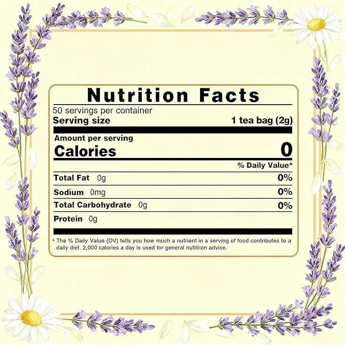 TEARELAE - Chamomile Lavender Tea, 50 Herbal Tea Bags - Non-GMO - Caffeine-Free - Image 2