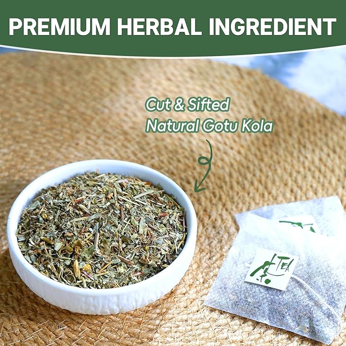 TEARELAE - Gotu Kola Tea Bags - 40 Count - 100% Pure Cut & Sifted Centella - Image 3