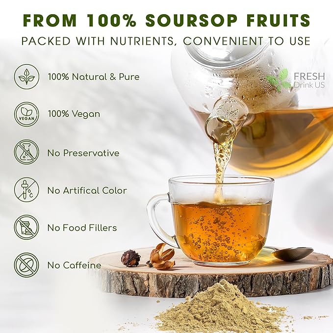 FreshDrinkUS, Premium 1oz Soursop Fruit Powder, 100% Natural and Pure from - Image 4