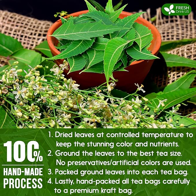 FreshDrinkUS, Premium 33 Neem Leaf Tea Bags, 100% Natural and Pure from Neem - Image 7